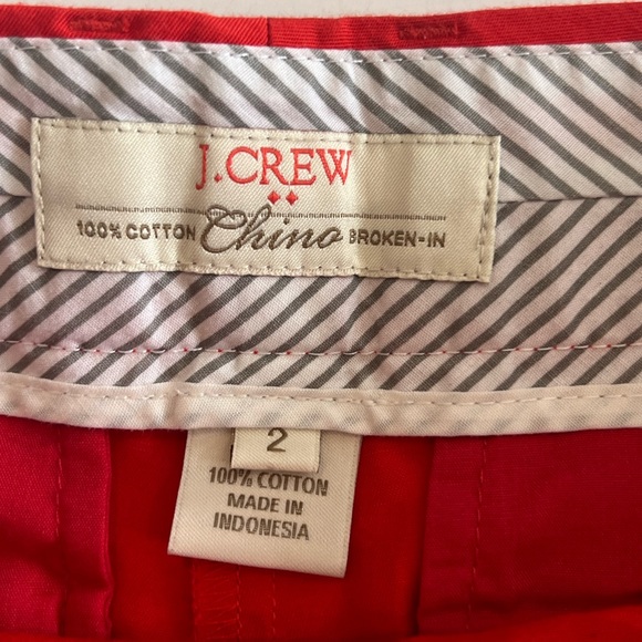 J. Crew 100% Cotton Shorts Size 2 Orange - Picture 3 of 3
